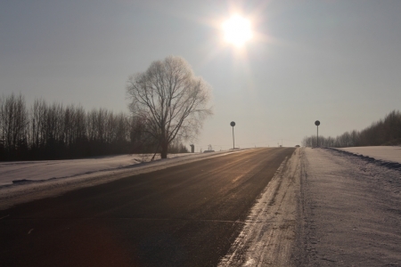В Алексеевском районе спасли от замерзания на трассе восемь детей