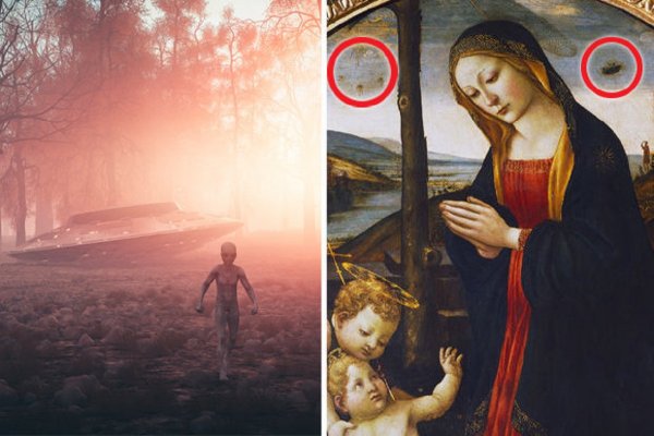 На средневековой картине заметили изображение НЛО и пришельцев